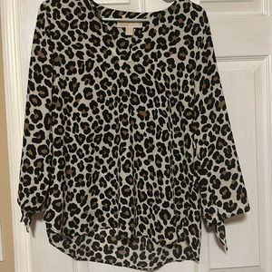 MICHAEL Michael Kors Leopard Print Blouse